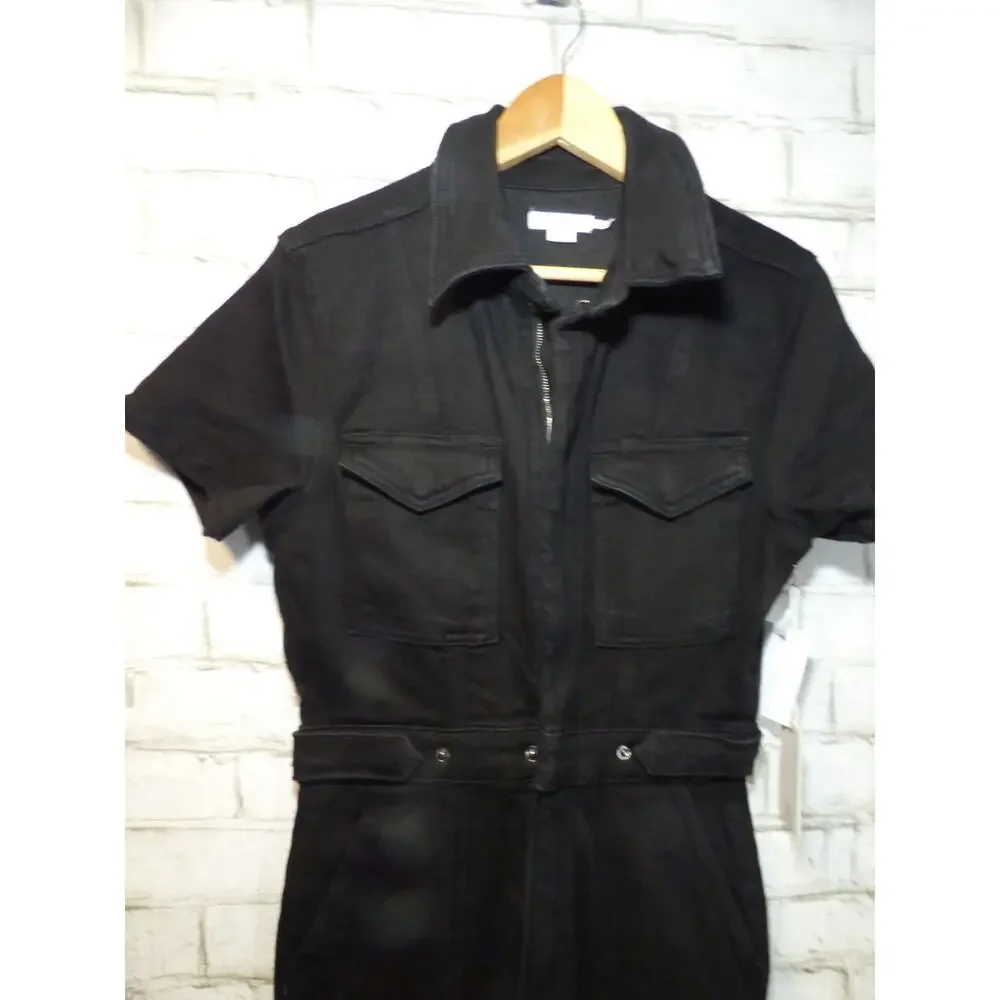 Good American Black Fit for Success Denim Jumpsuit Large NEW - Picture 4 of 11